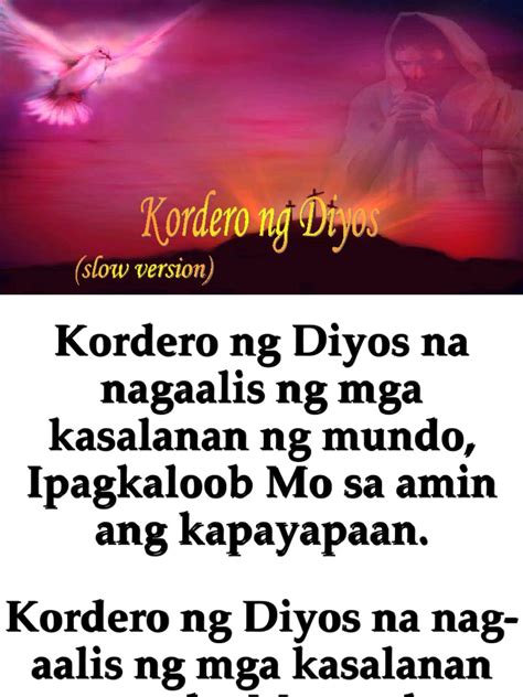 kordero ng diyos with latin lyrics